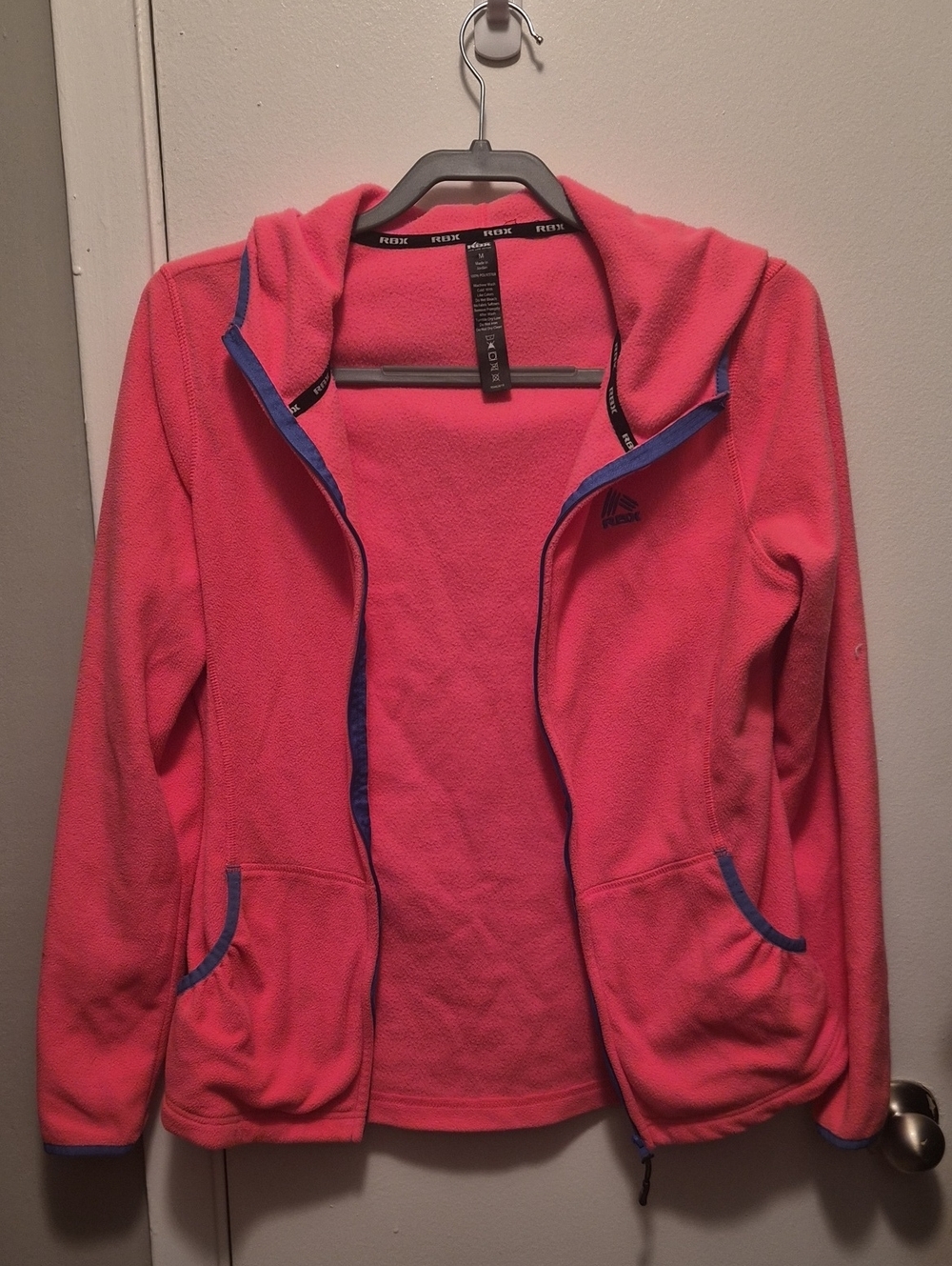 RBX Coral Pink Fleece Pullover with Black Logo Trim